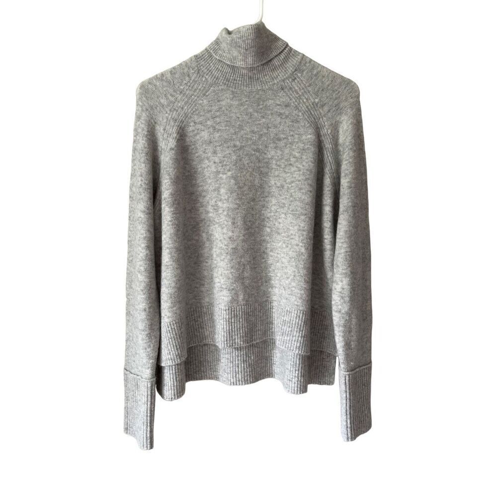 J. Crew Merino Wool Alpaca Blend Gray Turtleneck sweater size M